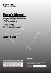 Manual Toshiba 32FT2U LCD Television