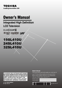 Manual Toshiba 24SL410U LCD Television