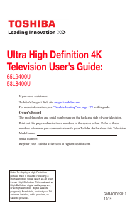 Manual Toshiba 58L8400U LED Television