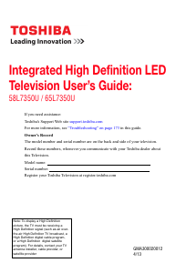 Manual Toshiba 58L7350U LED Television