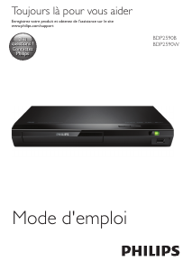 Mode d’emploi Philips BDP2590B Lecteur de blu-ray