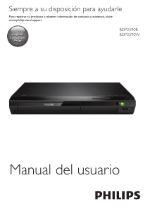 Manual de uso Philips BDP2590B Reproductor de blu-ray