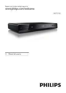 Manual de uso Philips BDP3100 Reproductor de blu-ray