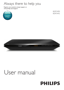 Manual Philips BDP3490 Blu-ray Player