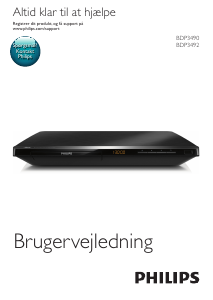 Brugsanvisning Philips BDP3490 Blu-ray afspiller