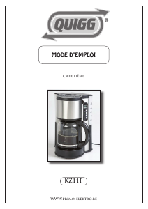 Mode d’emploi Quigg KZ11F Cafetière