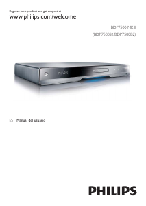 Manual de uso Philips BDP7500B2 Reproductor de blu-ray