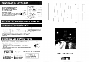 Mode d’emploi Vedette 449Z Lave-linge