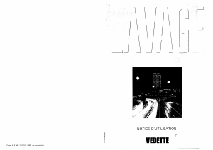 Mode d’emploi Vedette 501V Lave-linge