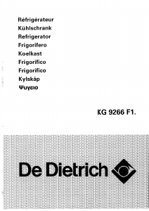 Mode d’emploi De Dietrich KG9266F11 Réfrigérateur