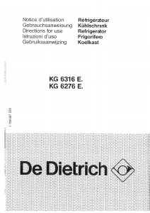 Mode d’emploi De Dietrich KG6276E5 Réfrigérateur combiné