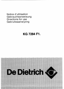 Handleiding De Dietrich KG7284F11 Koel-vries combinatie