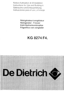 Mode d’emploi De Dietrich KG8274F41 Réfrigérateur combiné