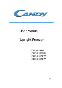 Manual Candy CUQS 58EBH Congelador