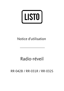 Mode d’emploi Listo RR-031R Radio-réveil