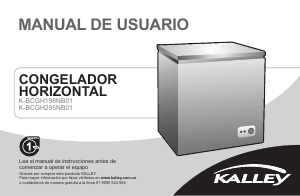Manual de uso Kalley K-BCGH295NB01 Congelador