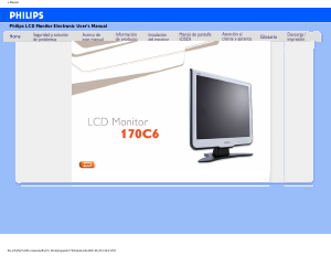 Manual de uso Philips 170C6FS Monitor de LCD