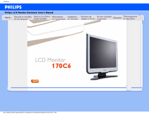 Mode d’emploi Philips 170C6FS Moniteur LCD