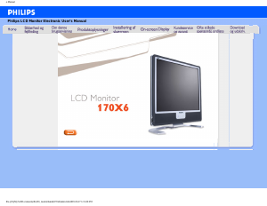 Brugsanvisning Philips 170X6FB LCD-skærm