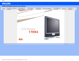 Manuale Philips 170X6FB Monitor LCD