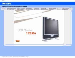 Mode d’emploi Philips 170X6FB Moniteur LCD