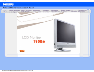 Mode d’emploi Philips 190B6CG Moniteur LCD