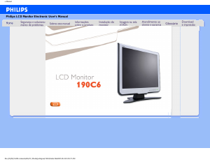 Manual Philips 190C6FS Monitor LCD