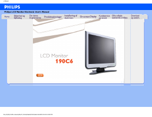 Brugsanvisning Philips 190C6FS LCD-skærm