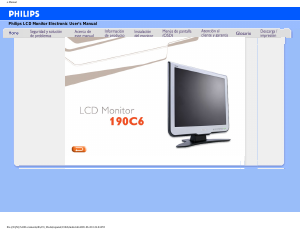 Manual de uso Philips 190C6FS Monitor de LCD
