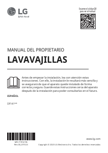 Manual de uso LG DF141FV Lavavajillas