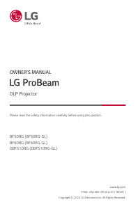 Manual LG BF50RG ProBeam Projector