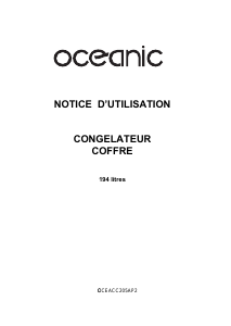 Mode d’emploi Oceanic OCEACC205AP2 Congélateur