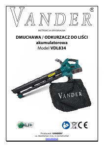 Instrukcja Vander VDL834 Dmuchawa do liści
