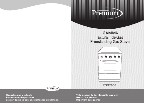 Handleiding Premium PGS2006 Fornuis
