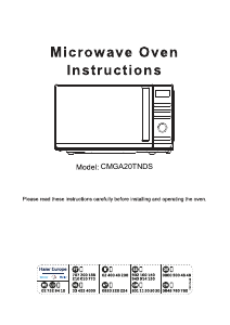 Manual Candy CMGA20TNDS Microwave