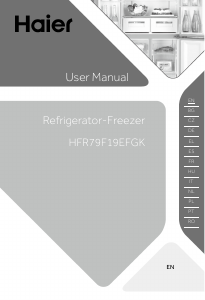 Bedienungsanleitung Haier HFR79F19EFGK Kühl-gefrierkombination