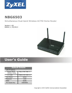 Manual ZyXEL NBG6503 Router