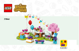 Rokasgrāmata Lego set 77046 Animal Crossing Julian dzimšanas dienas svinības