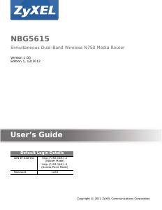 Manual ZyXEL NBG5615 Router