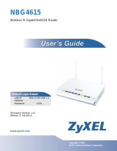 Manual ZyXEL NBG4615 Router