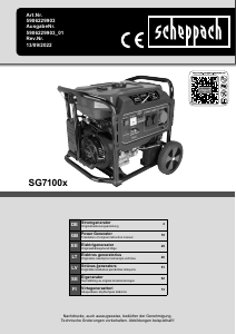 Rokasgrāmata Scheppach SG7100x Ģenerators