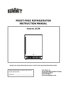 Handleiding Summit AL54G Koelkast