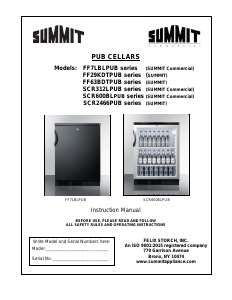 Handleiding Summit SCR600BGLBIDTPUB Koelkast