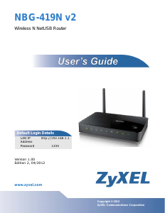 Manual ZyXEL NBG-419N v2 Router