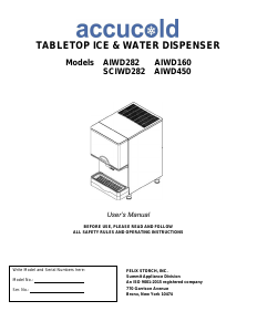 Manual Summit AIWD160FLTR Water Dispenser