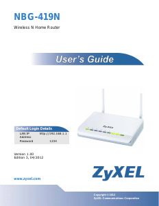 Manual ZyXEL NBG-419N Router