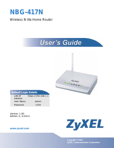 Handleiding ZyXEL NBG-417N Router