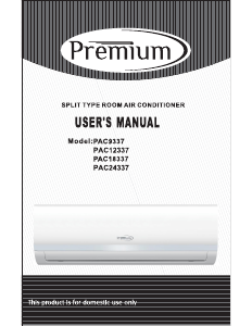 Manual de uso Premium PAC9337 Aire acondicionado