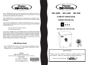 Manual Haier-Thermocool BD-100E Freezer