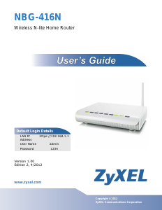 Manual ZyXEL NBG-416N Router